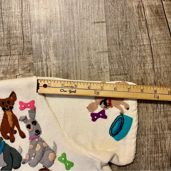 Vintage Michael Simon Dog Cardigan Sweater M Novelty Appliqué Grandmacore - Picture 9 of 12